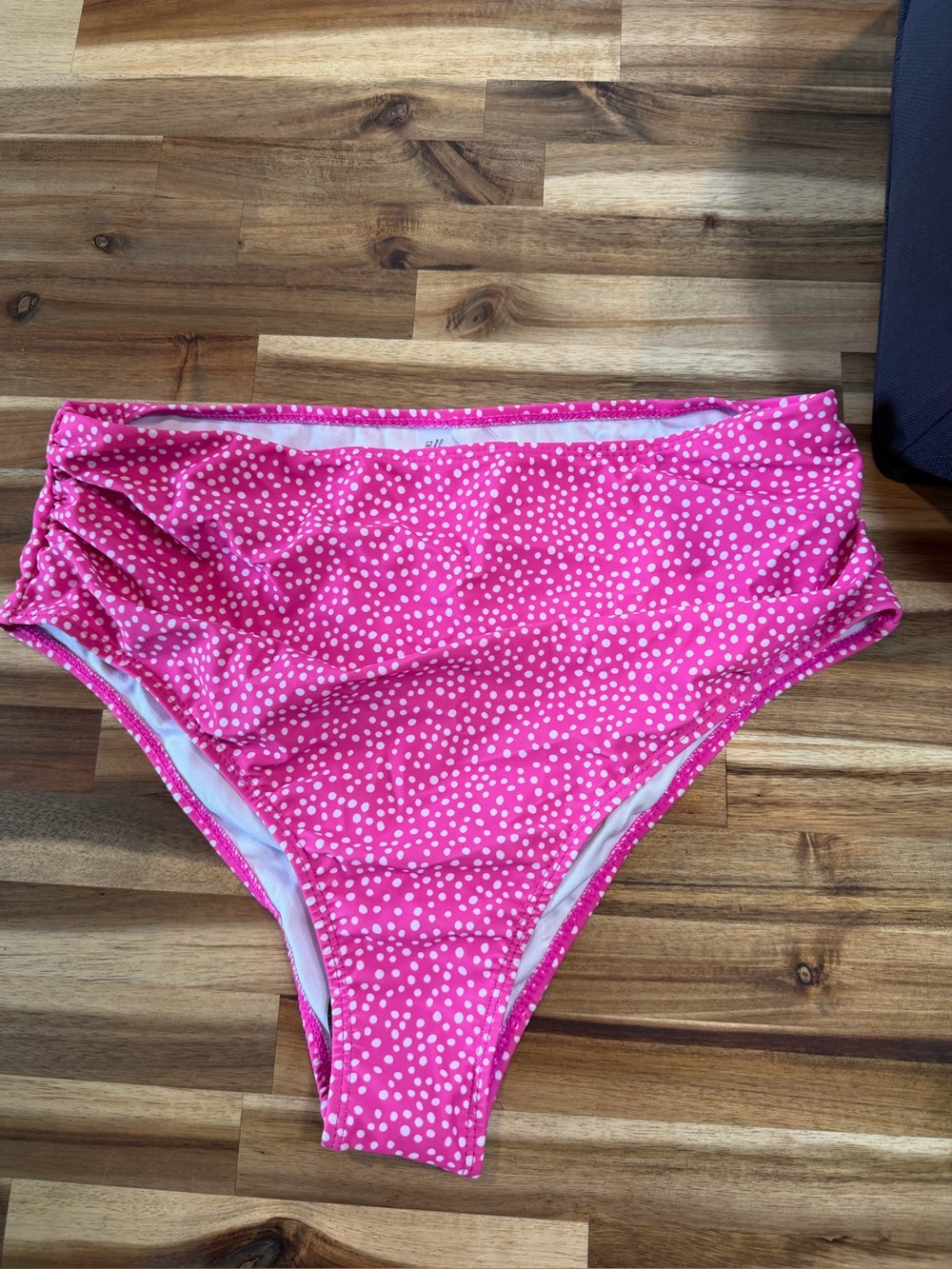 High-Waist Pink Polka Dot Bikini Bottoms
